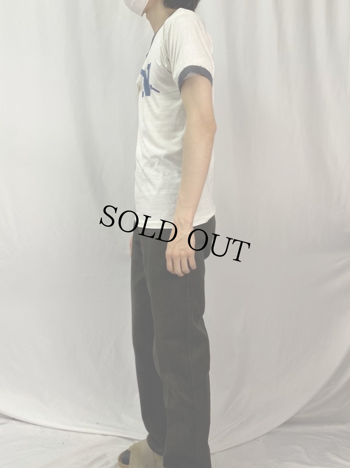 画像3: 70〜80's Champion USA製 トリコタグ "N" プリントリンガーTシャツ L (3)