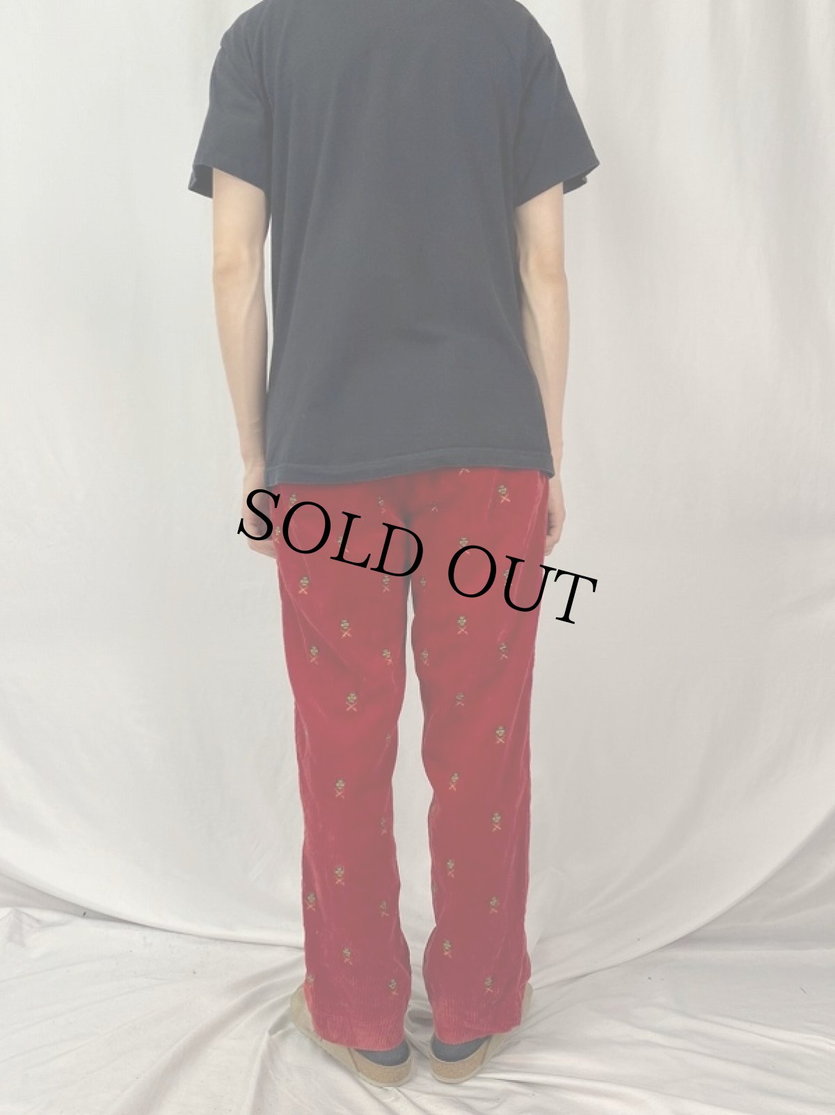 画像4: POLO Ralph Lauren エンブレム柄刺繍 太畝コーデュロイパンツ W33 (4)