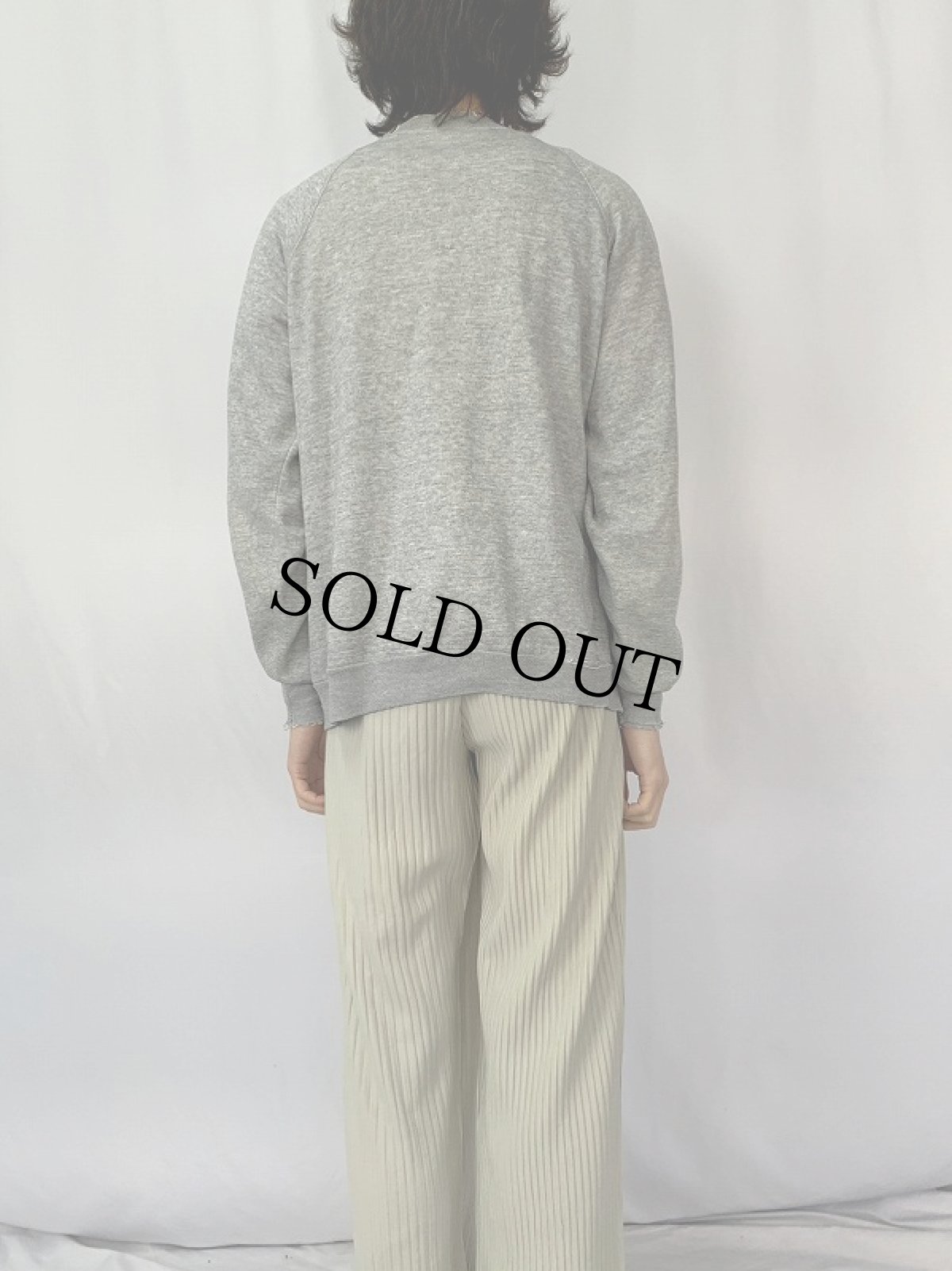 画像4: 80's ブート GUCCI ロゴプリント ラグランスウェット (4)