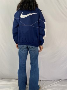 画像4: 90's〜 NIKE ロゴ刺繡 ハーフジップ ナイロンジャケット L (4)