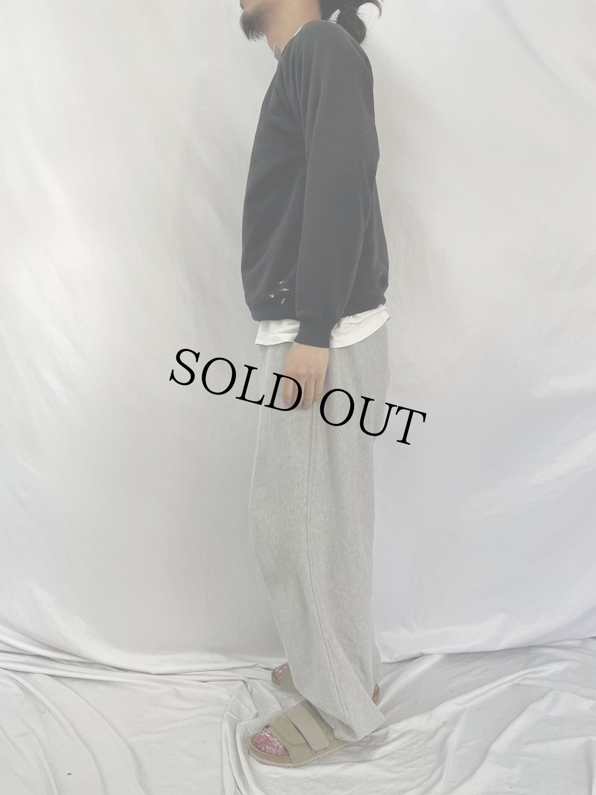 画像3: 90's USA製 オオカミプリント ラグランスウェット L (3)