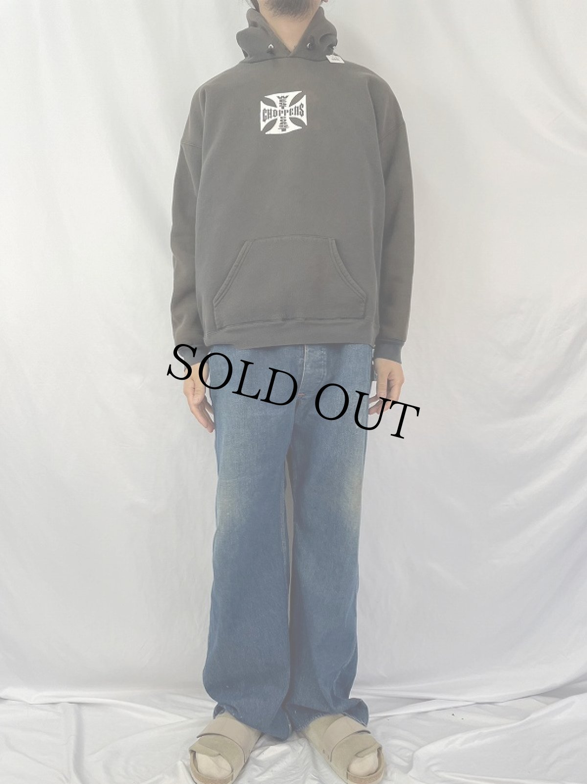 画像3: WEST COAST CHOPPERS ロゴプリントスウェットフーディー XL (3)