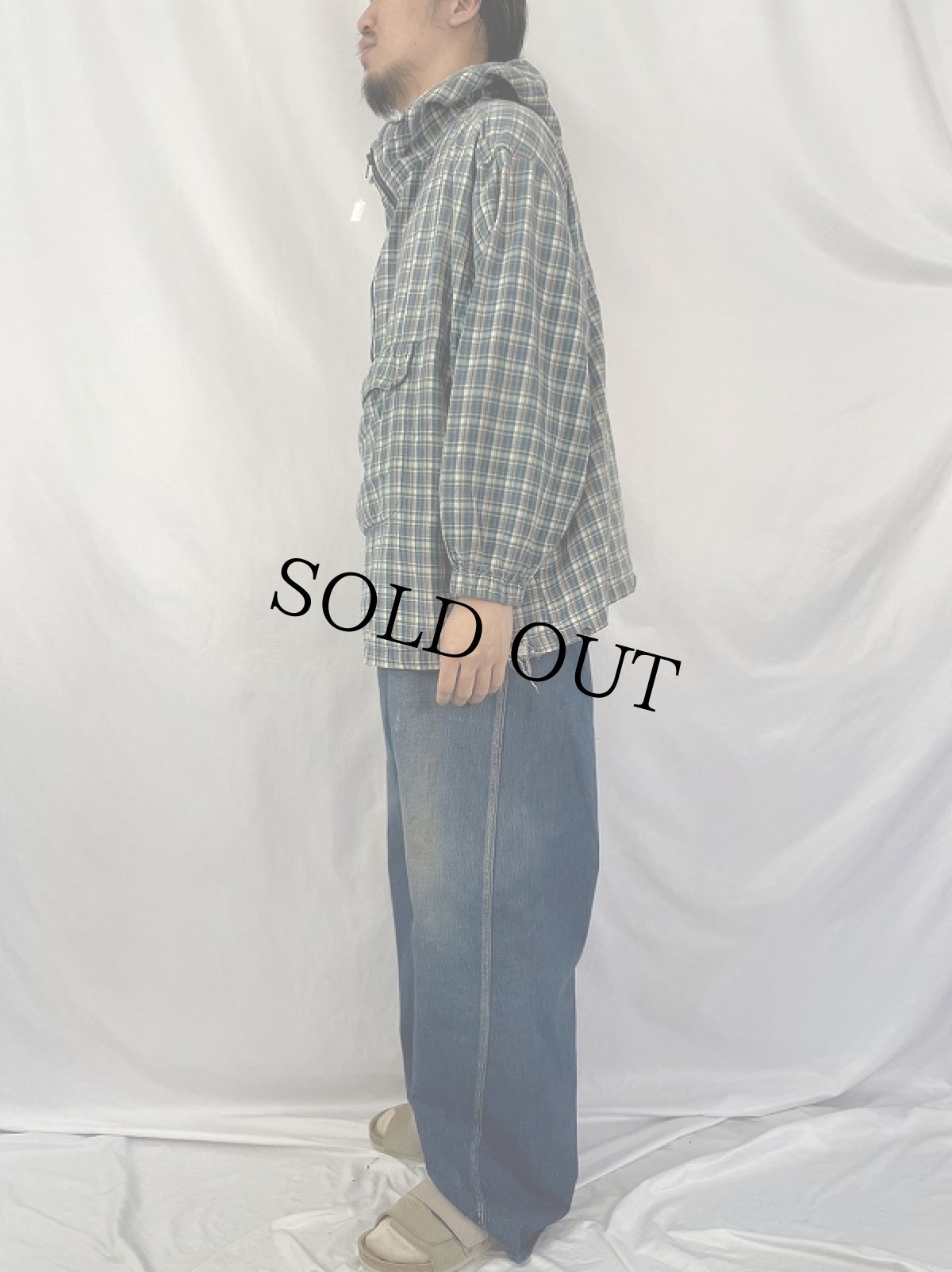 画像3: Paris Sport Club チェック柄 コットンアノラックパーカー L (3)