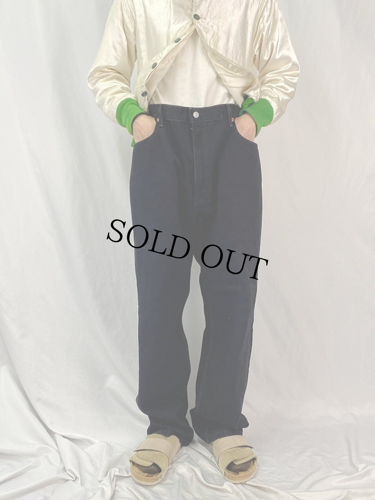 画像2: 90's Levi's 505 USA製 ブラックデニムパンツ W43 (2)