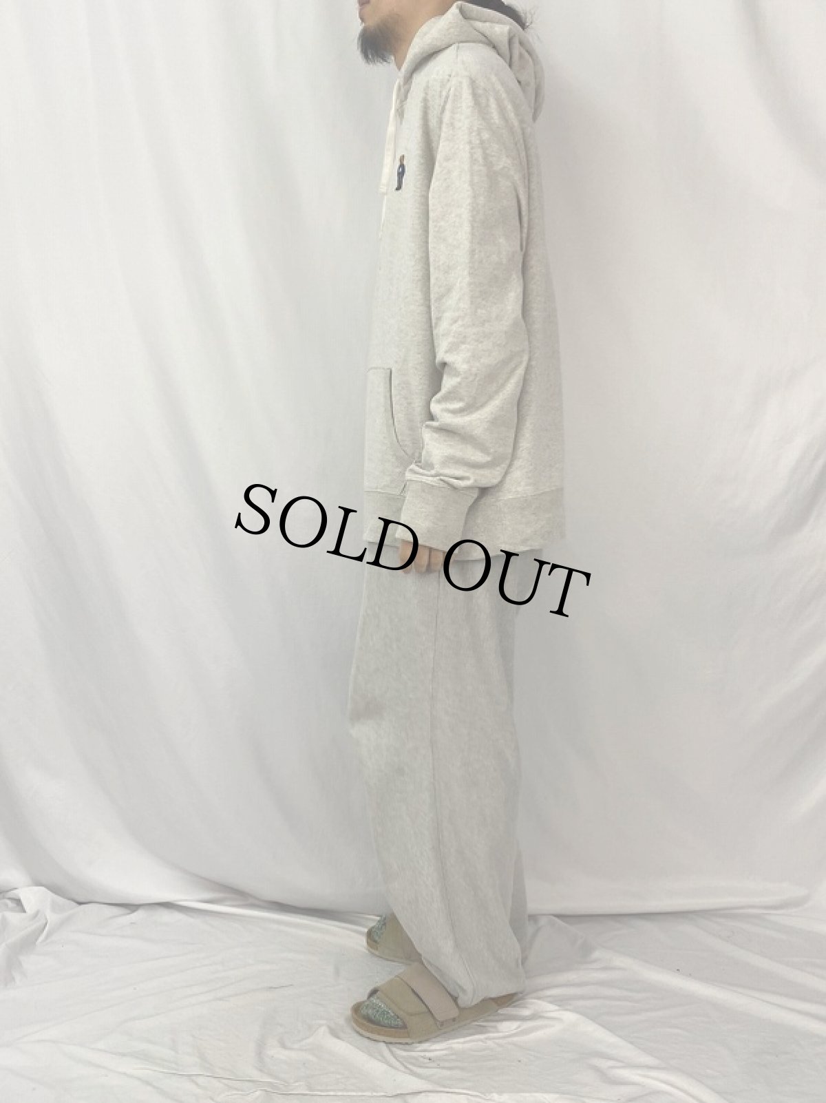 画像3: POLO Ralph Lauren ポロベア刺繍 前V スウェットフーディー XL (3)