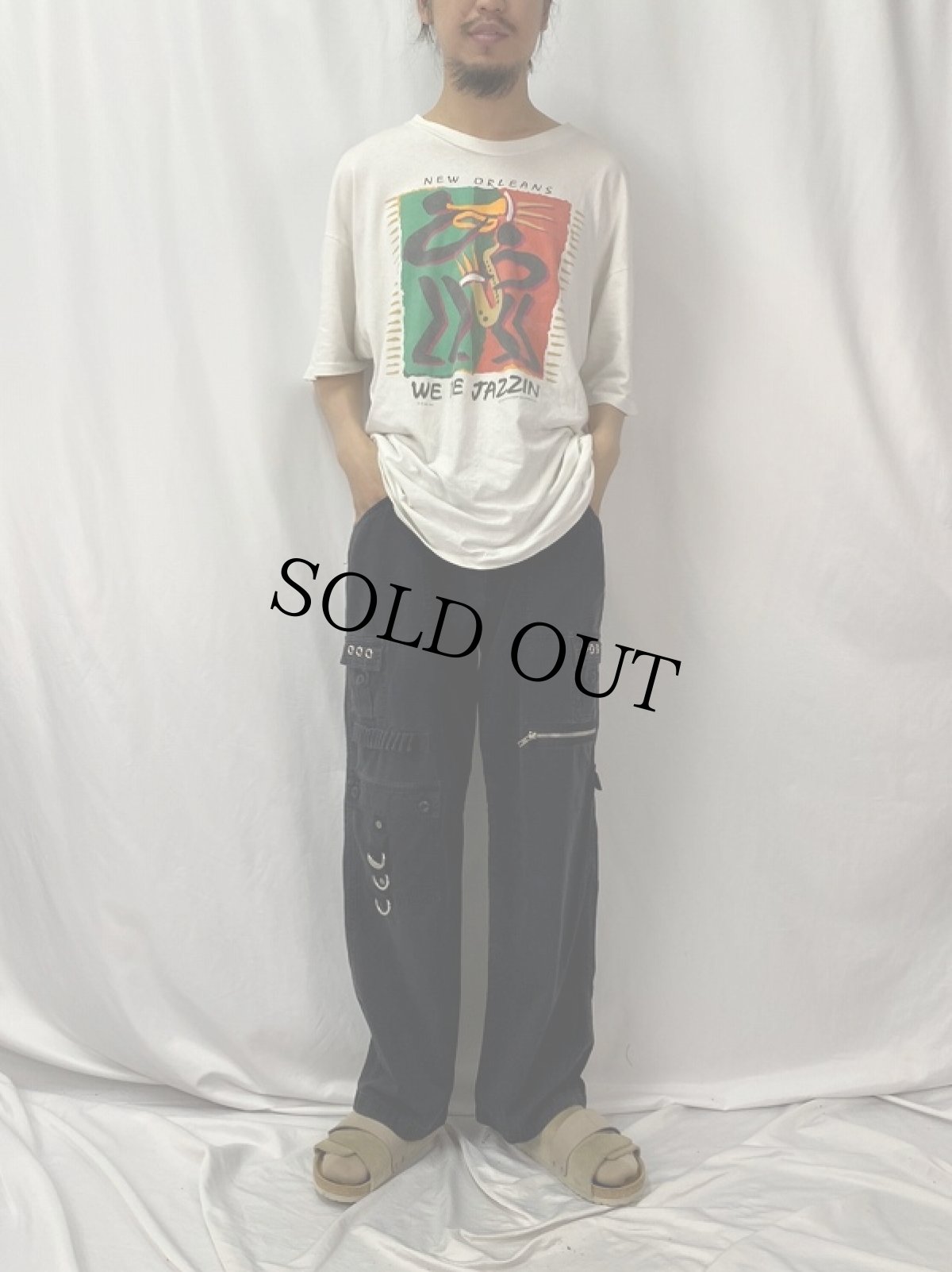 画像2: KIK WEAR デザインカーゴパンツ W35 (2)