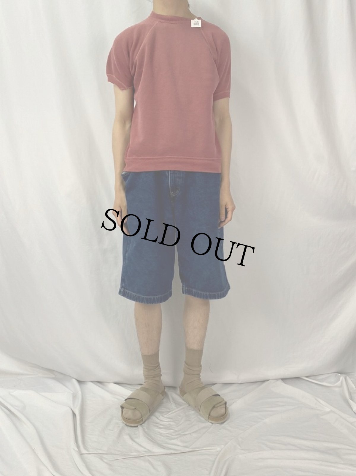 画像2: 〜60's 無地 ラグラン半袖スウェット (2)