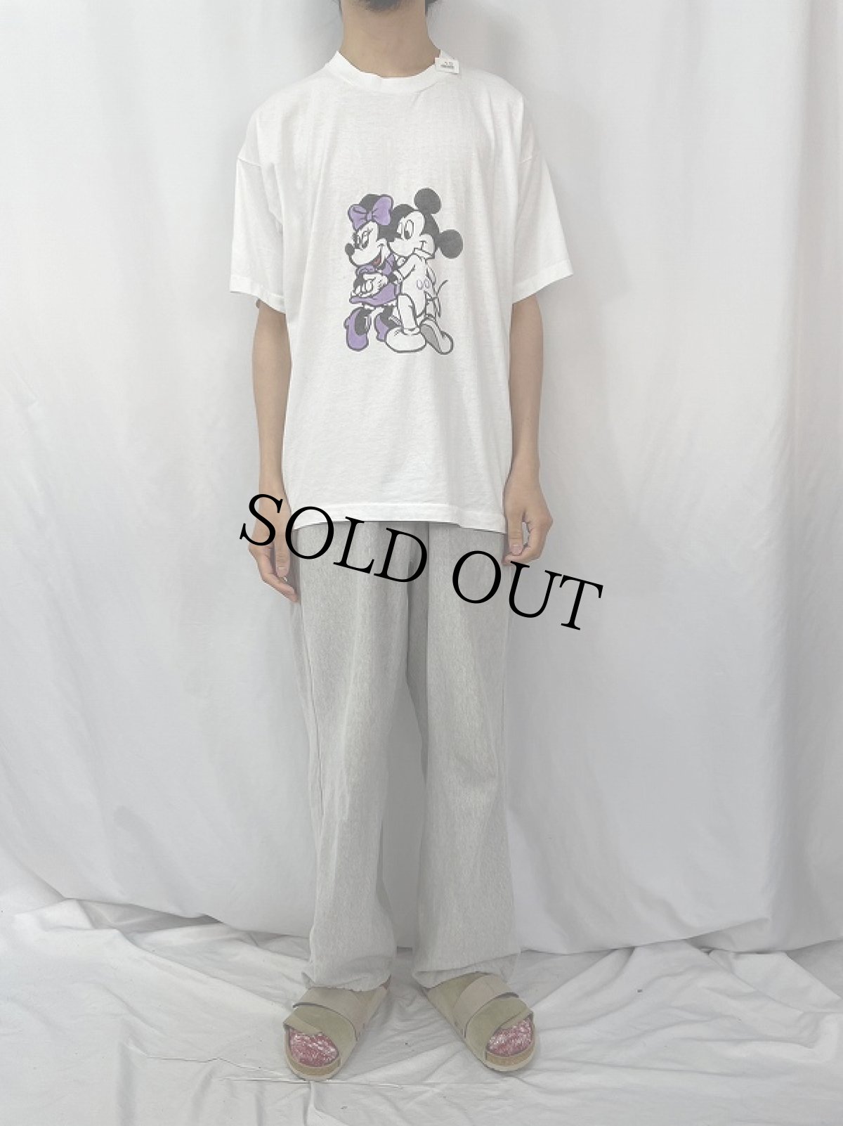 画像2: 90's MICKEY MOUSE & MINNIE MOUSE キャラクタープリントTシャツ XL (2)