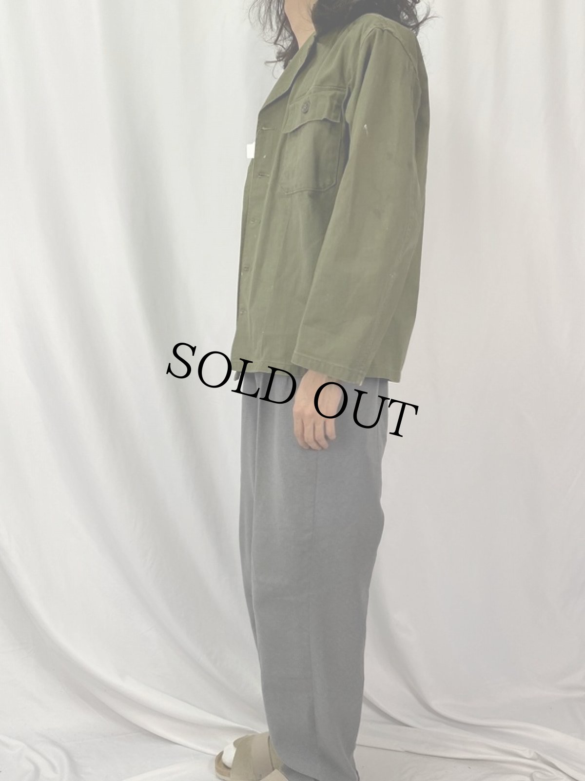 画像3: 40〜50's U.S.ARMY M-47 HBT ユーティリティシャツ SMALL (3)