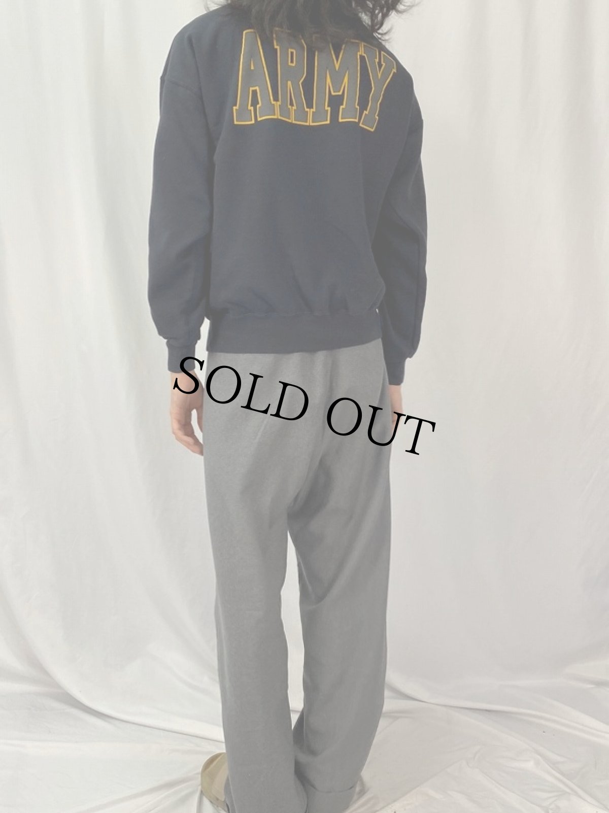 画像4: 90's SOFFE USA製 "U.S.ARMY" リフレクタープリントスウェット XL BLACK  (4)