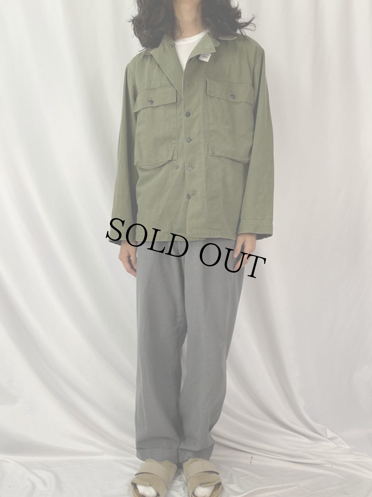 画像2: 40's U.S.ARMY M-43 HBTジャケット (2)