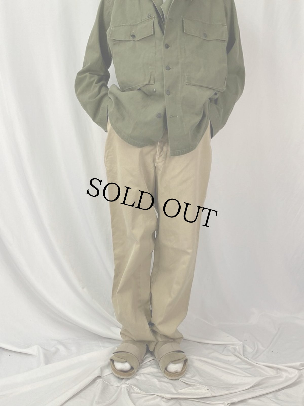 画像2: 50's U.S.ARMY "45チノ" チノトラウザーズ W34 (2)