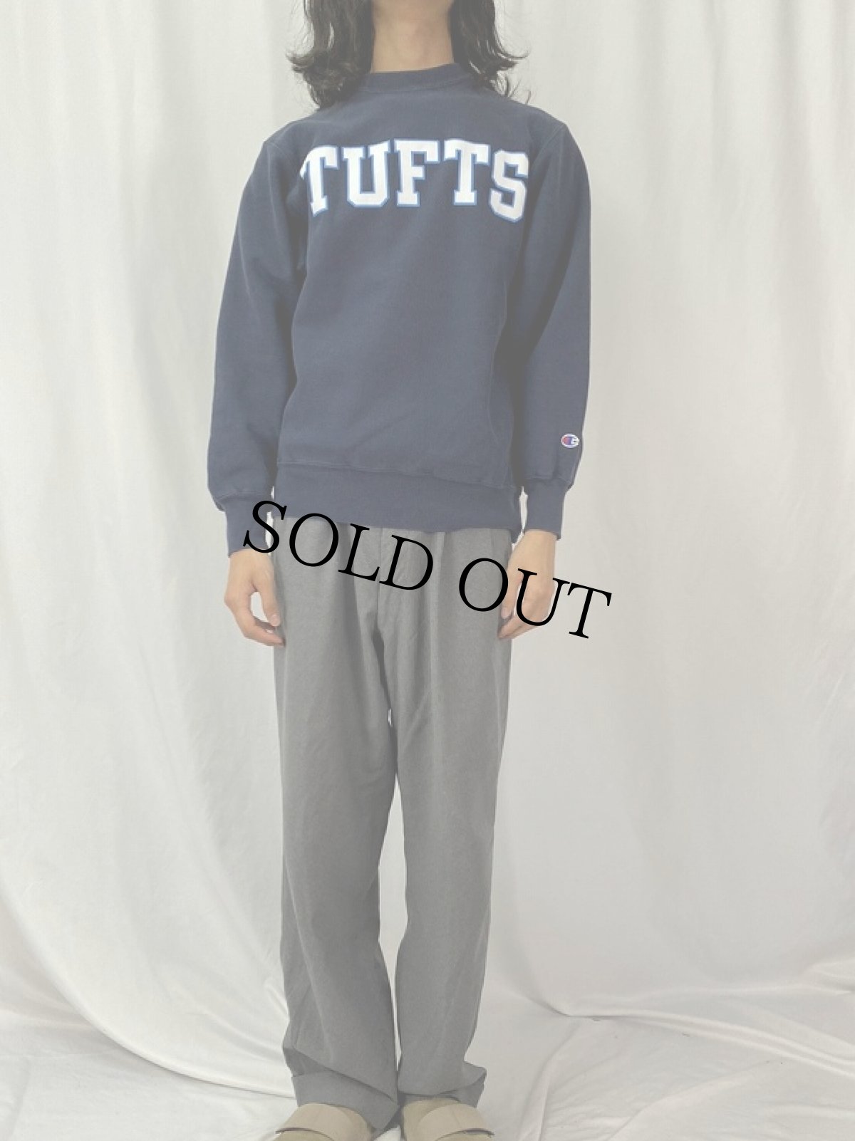 画像2: Champion ORIGINAL REVERSE WEAVE "TUFTS" プリントスウェット S NAVY (2)