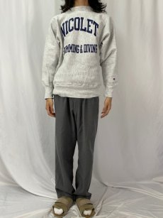 画像2: 90's Champion REVERSE WEAVE "NICOLET" プリントスウェット L (2)