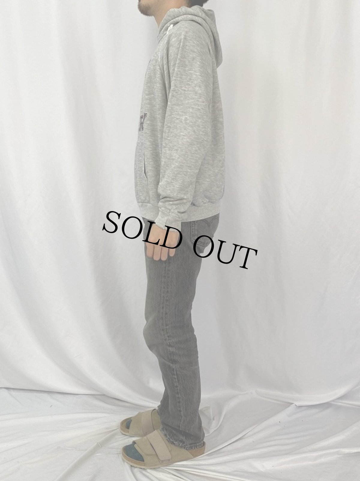 画像3: 80〜90's USA製 "HOWE MILITARY" プリントラグランスウェットフーディー XL (3)