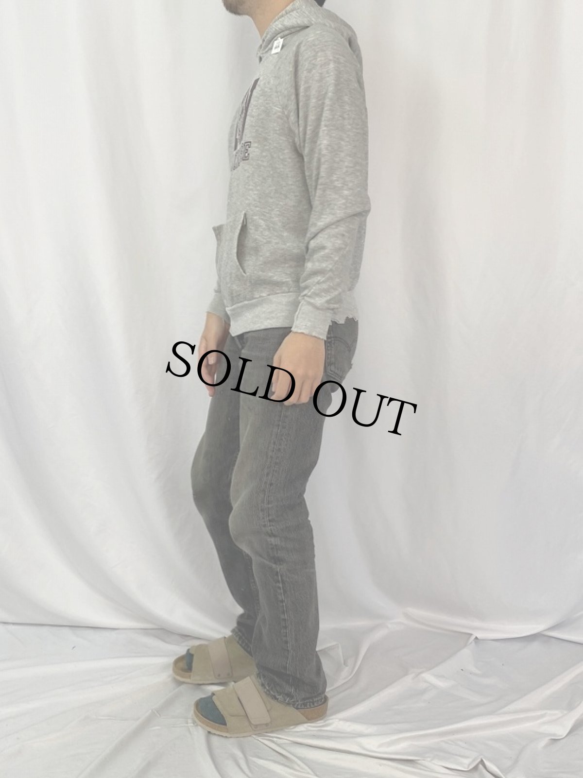 画像3: 80〜90's JANSPORT USA製 "UW LACROSSE" プリントラグランスウェットフーディー L (3)