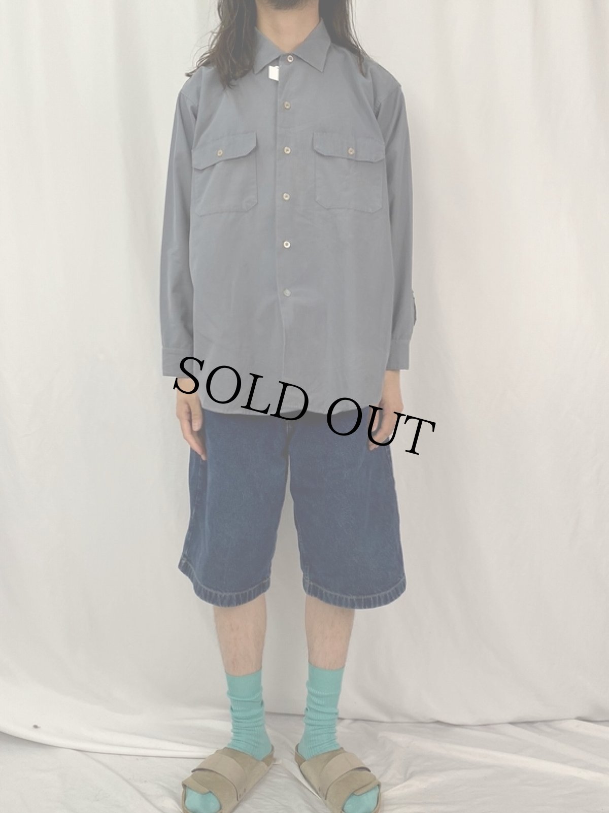 画像2: 60's Sears マチ付き ワークシャツ M (2)