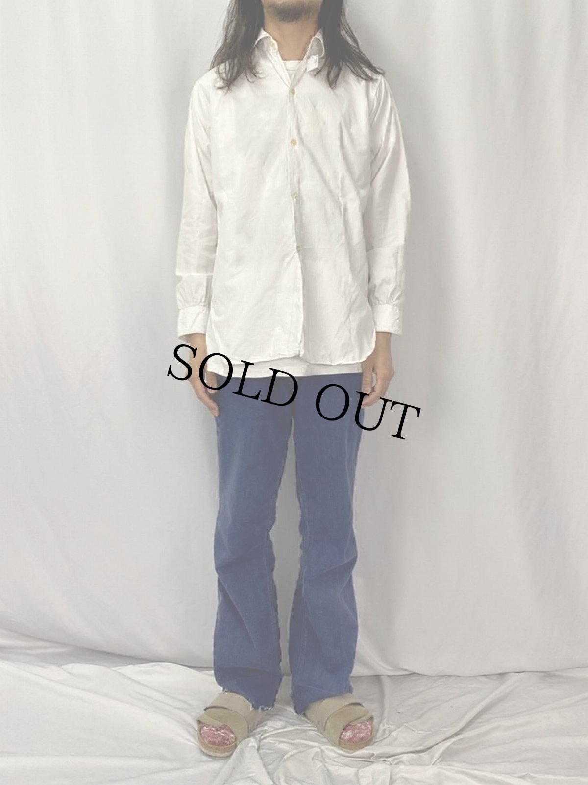 画像2: 60〜70's Country FRANCE製 コットンシャツ SIZE39 (2)