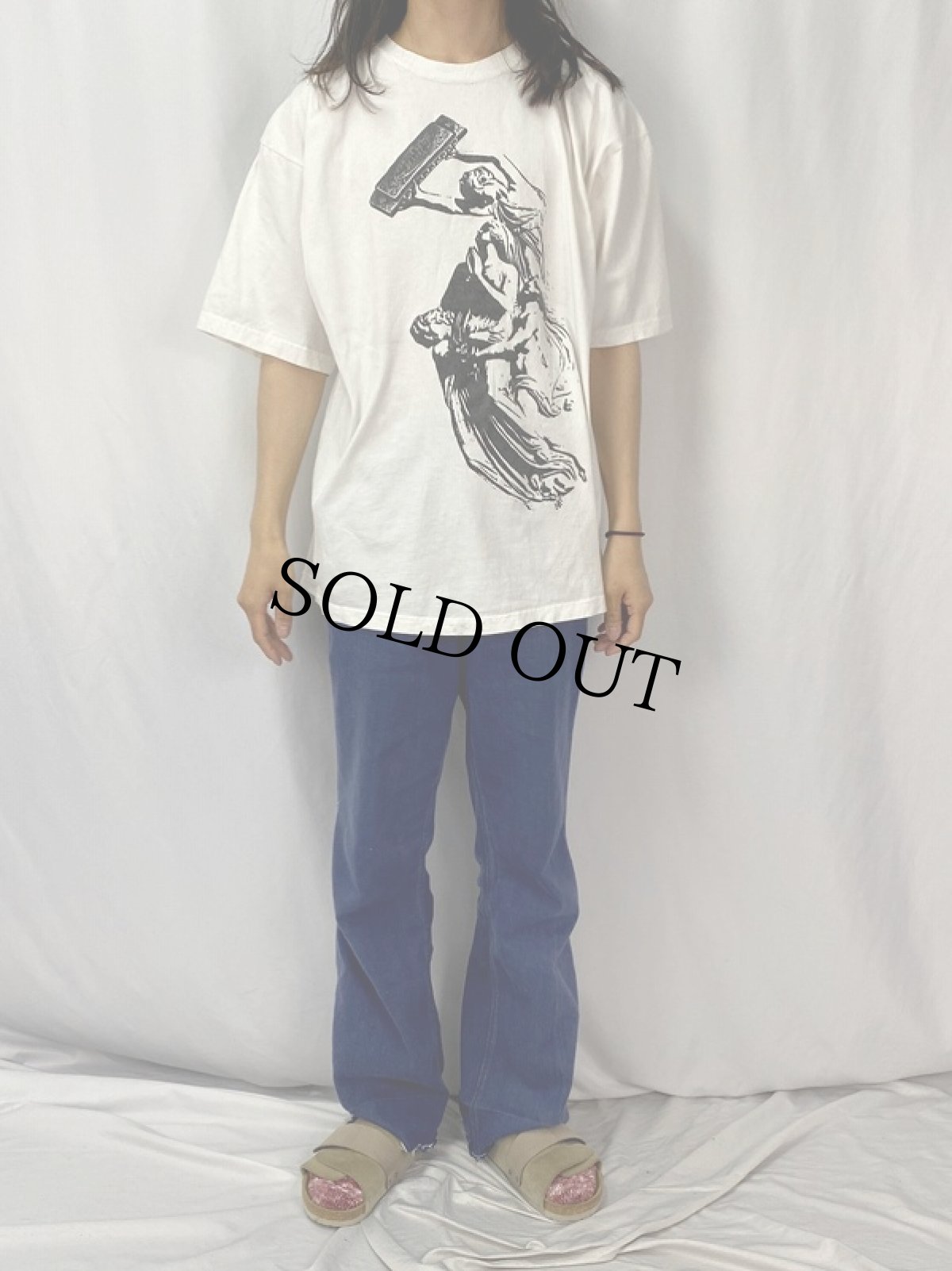 画像2: 90's GUESS USA製 "MARINE BAND DE LUXE M HOHNER" イラストTシャツ L (2)