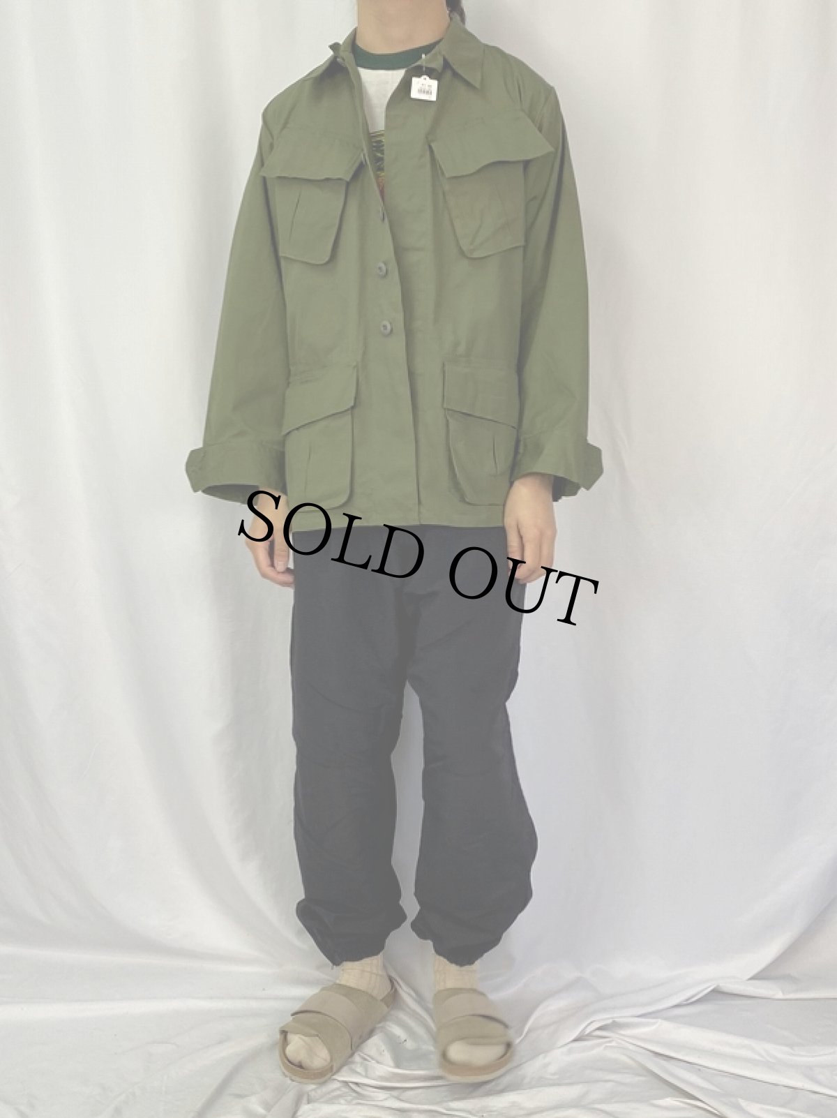 画像2: 70's U.S.ARMY ジャングルファティーグジャケット 4th DEADSTOCK SMALL-SHORT (2)