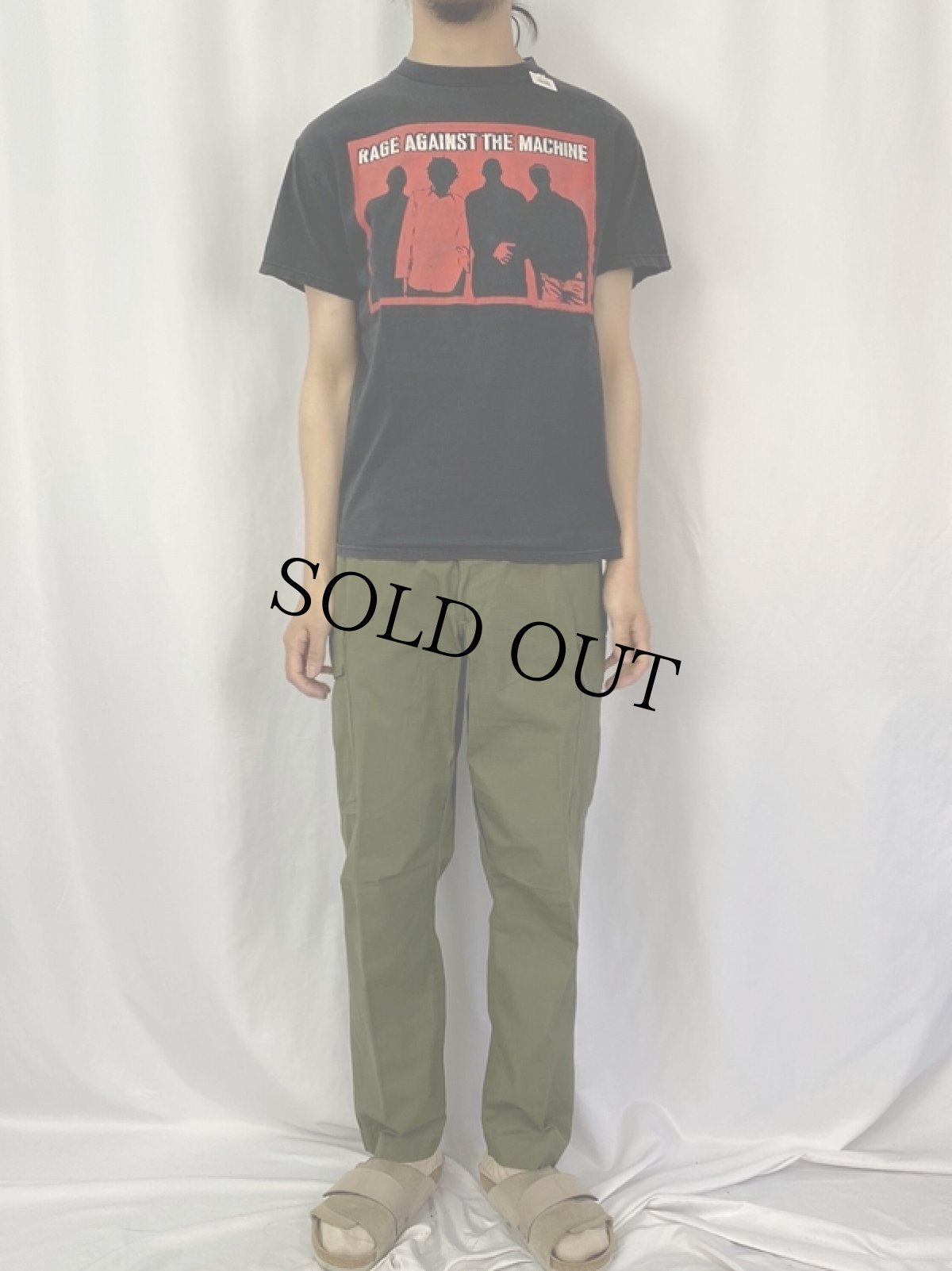 画像2: 90's Rage Against the Machine ロックバンドプリントTシャツ M (2)