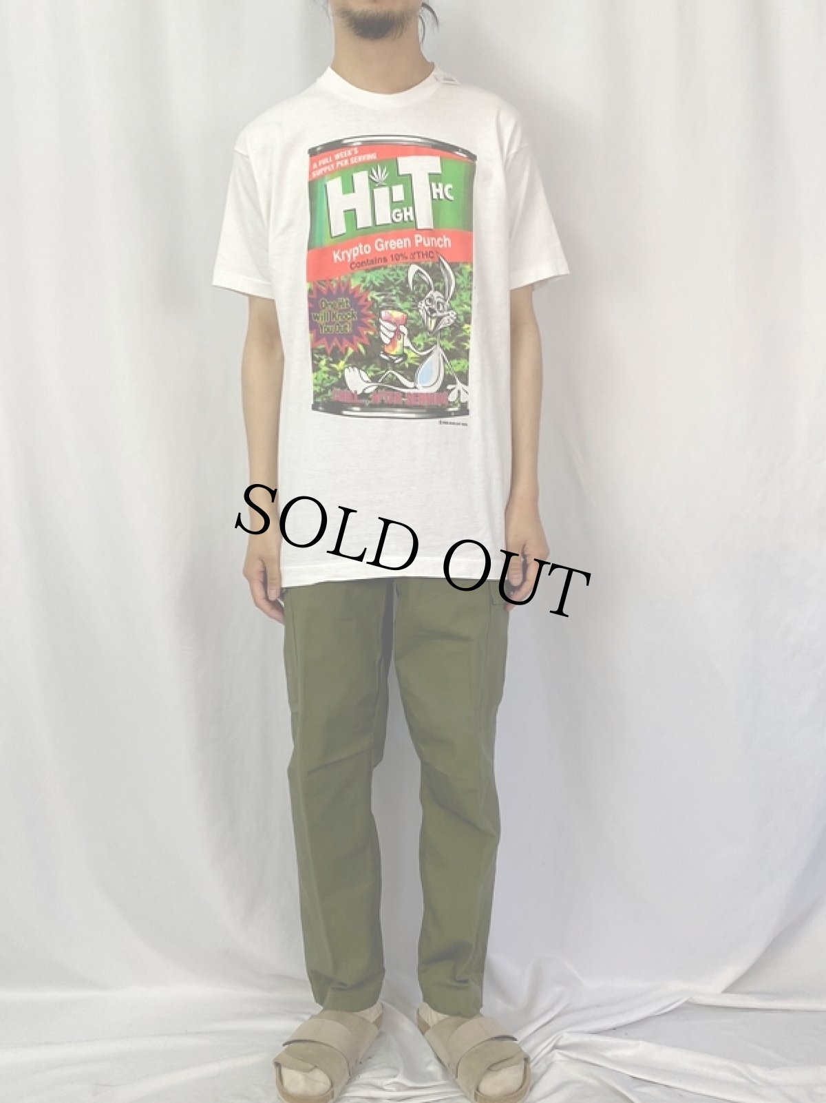 画像2: 90's DOG EAT DOG USA製 "HIGH-THC" ガンジャプリントTシャツ L (2)