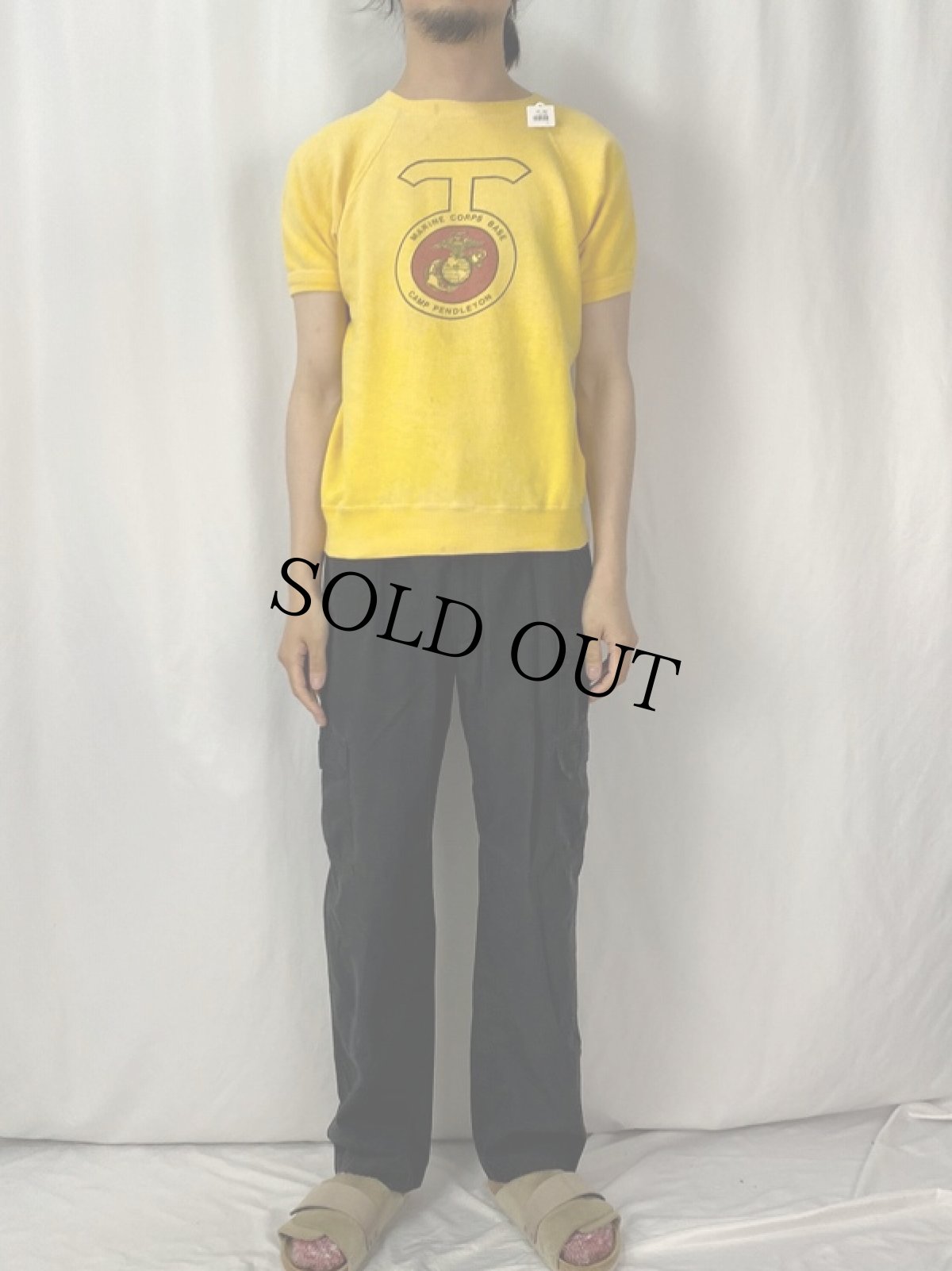 画像2: 〜60's "U.S.MARNE CORPS" 染み込みプリント ラグラン半袖スウェット (2)