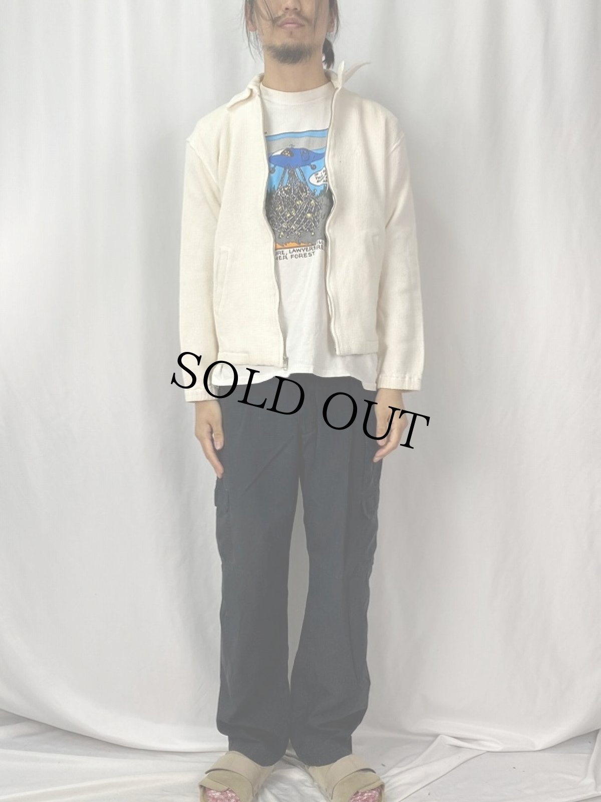 画像2: 90's POLO SPORT Ralph Lauren チンスト付き サーマルジップジャケット M (2)