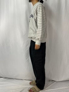 画像3: 90's USA製 REVERSE WEAVE TYPE "USS GETTYSBURG" ストライプ柄 プリントスウェット M (3)