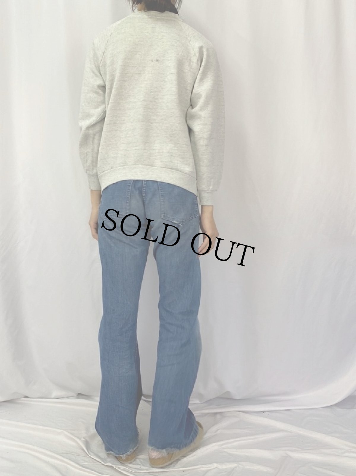 画像4: 80〜90's Apple USA製 ロゴプリントラグランスウェット (4)