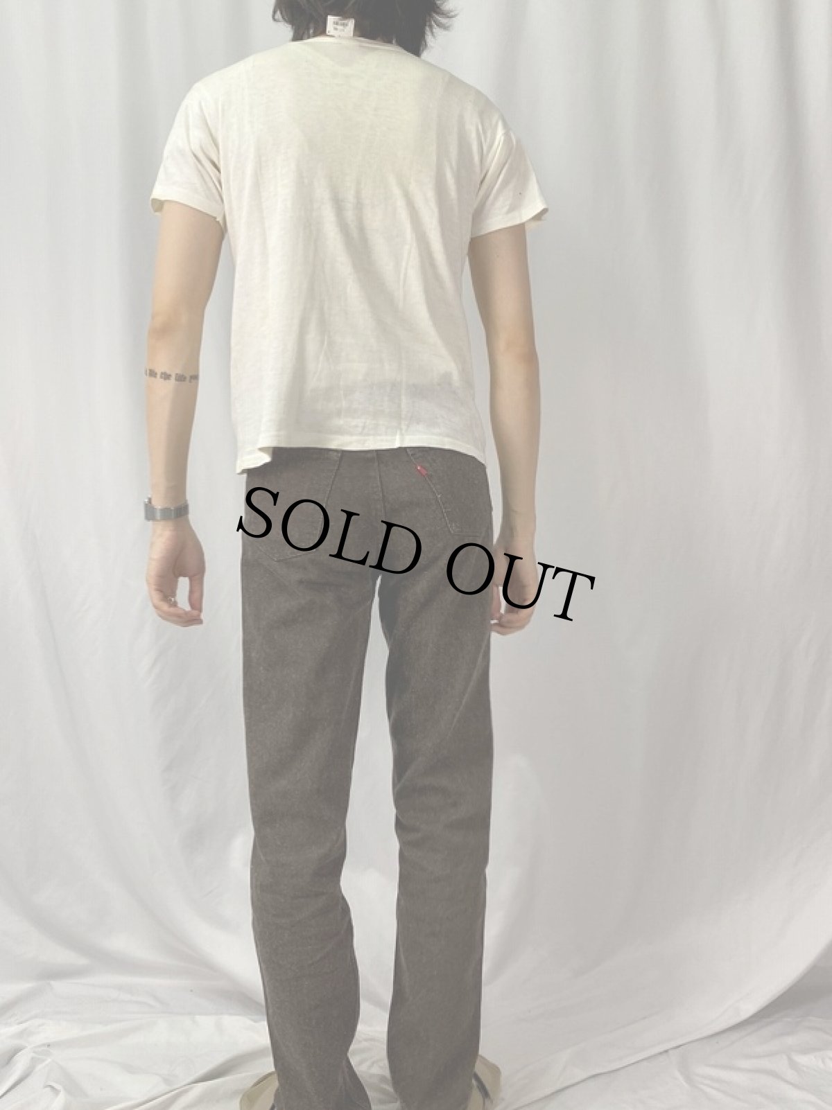 画像4: 50〜60's Southern "WARWICK HURRICANES" 染み込みプリントTシャツ M (4)