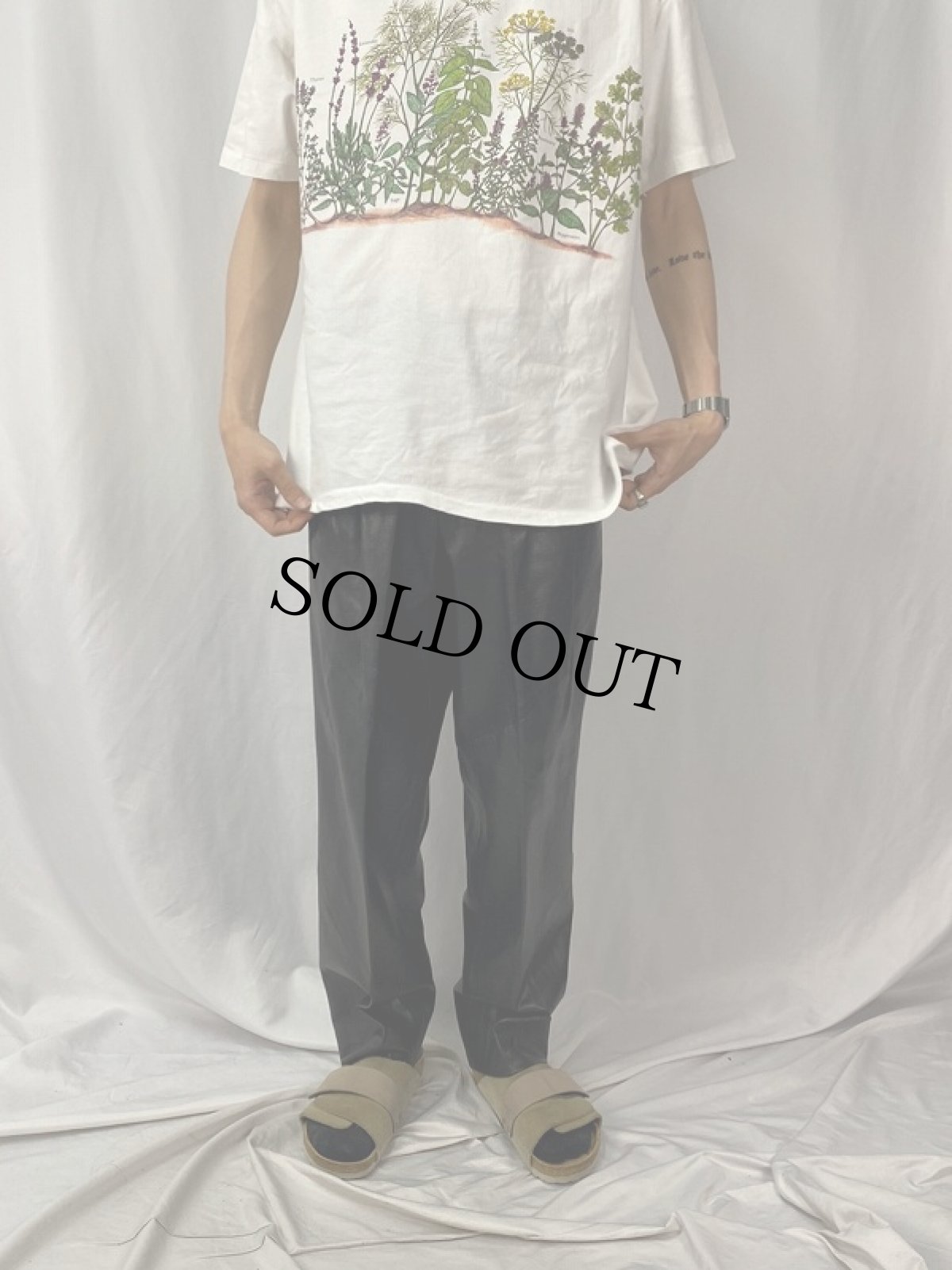 画像2: SAXONY 2タック レザーパンツ W32 (2)