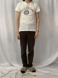 画像2: 50's E&W "ILLINOIS" 染み込みプリントTシャツ M (2)