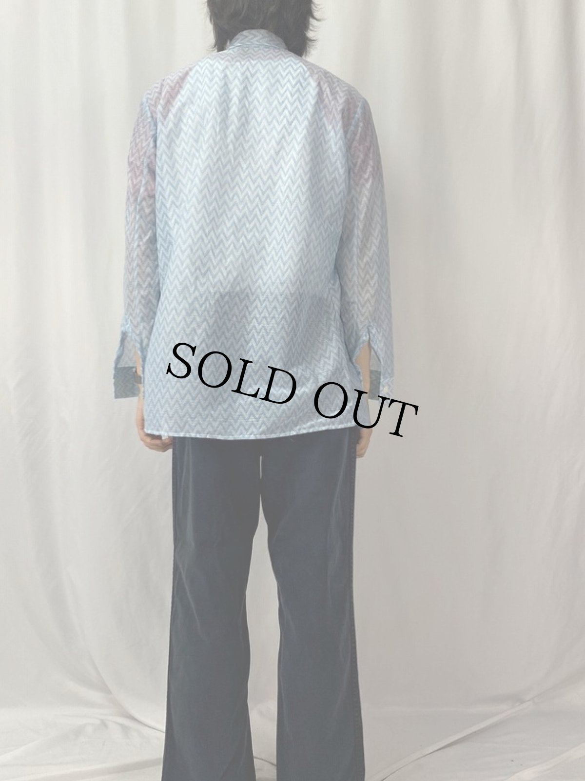 画像6: 70's Malimo 総柄 シースルーシャツ  (6)