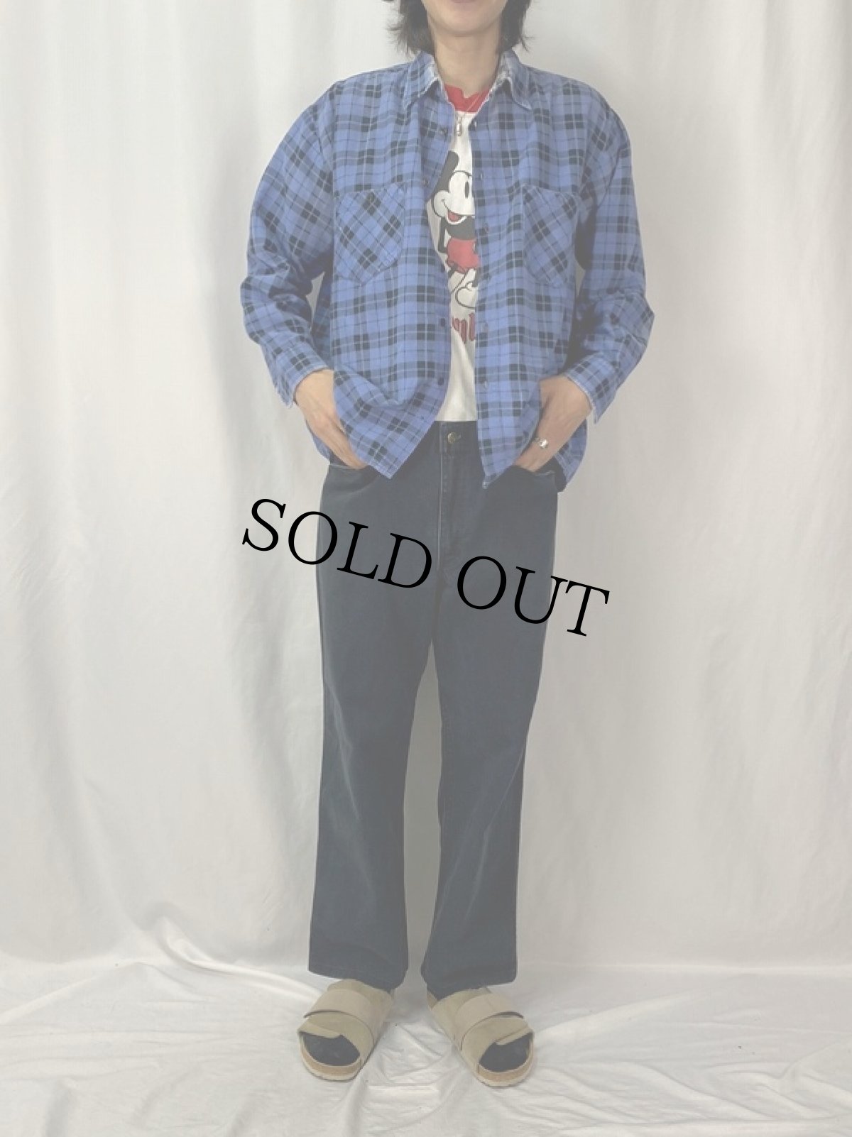 画像2: チェック柄 プリントネルシャツ  (2)