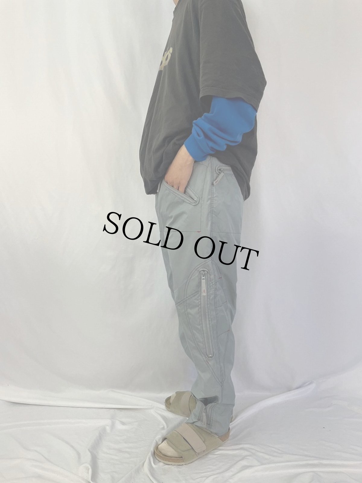 画像3: ACTIVE LABORATORIES デザイン ナイロンカーゴパンツ L (3)