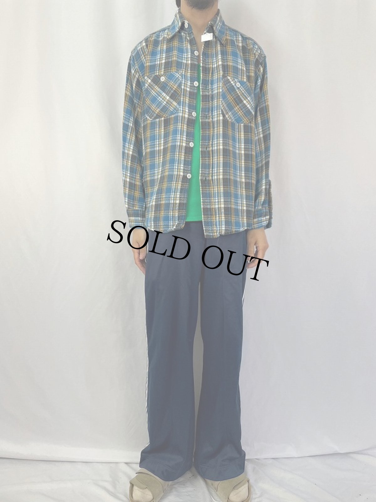 画像2: 60's Winter king チェック柄 ヘビーネルシャツ (2)