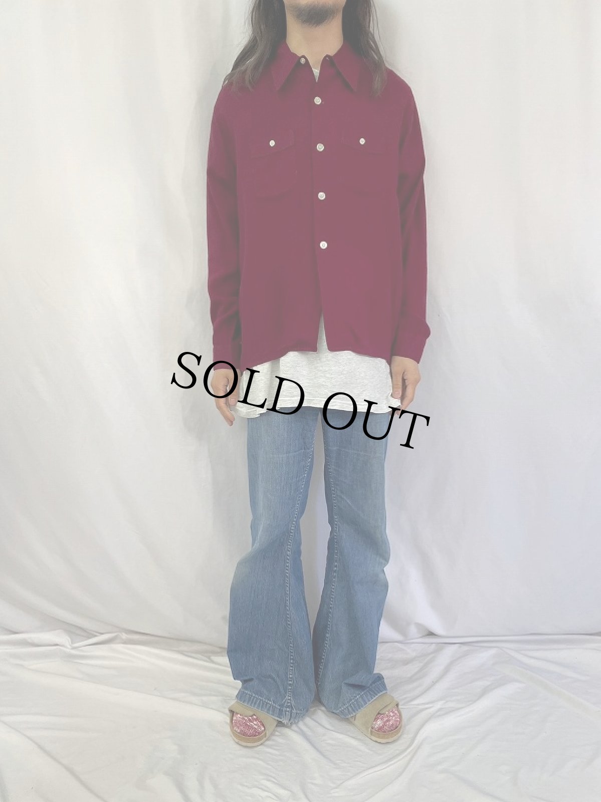 画像2: 60's Countrey 2PLY コットンシャツ XL (2)