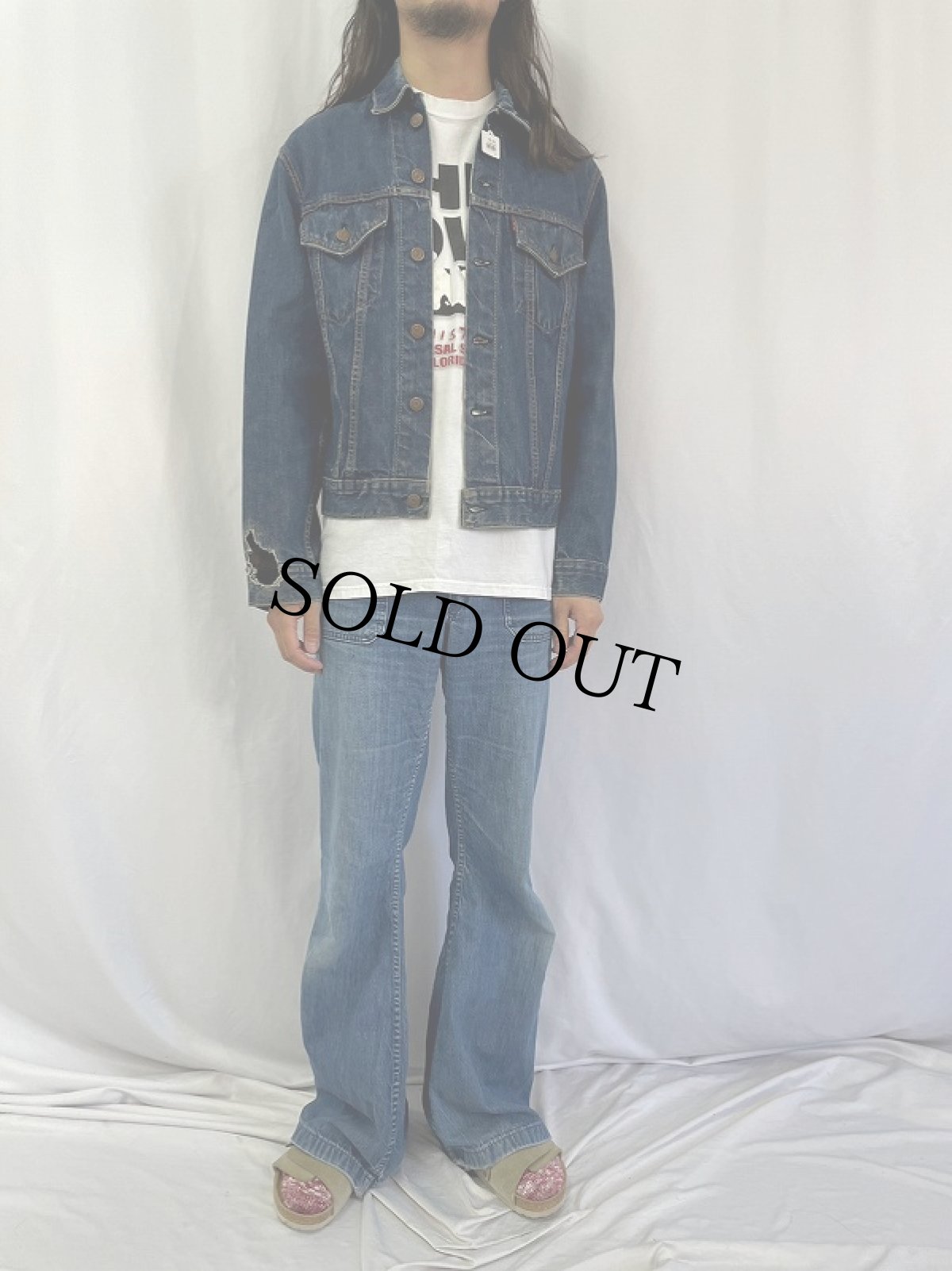 画像2: 60's LEVI'S 70505 BIGE USA製 デニムジャケット (2)