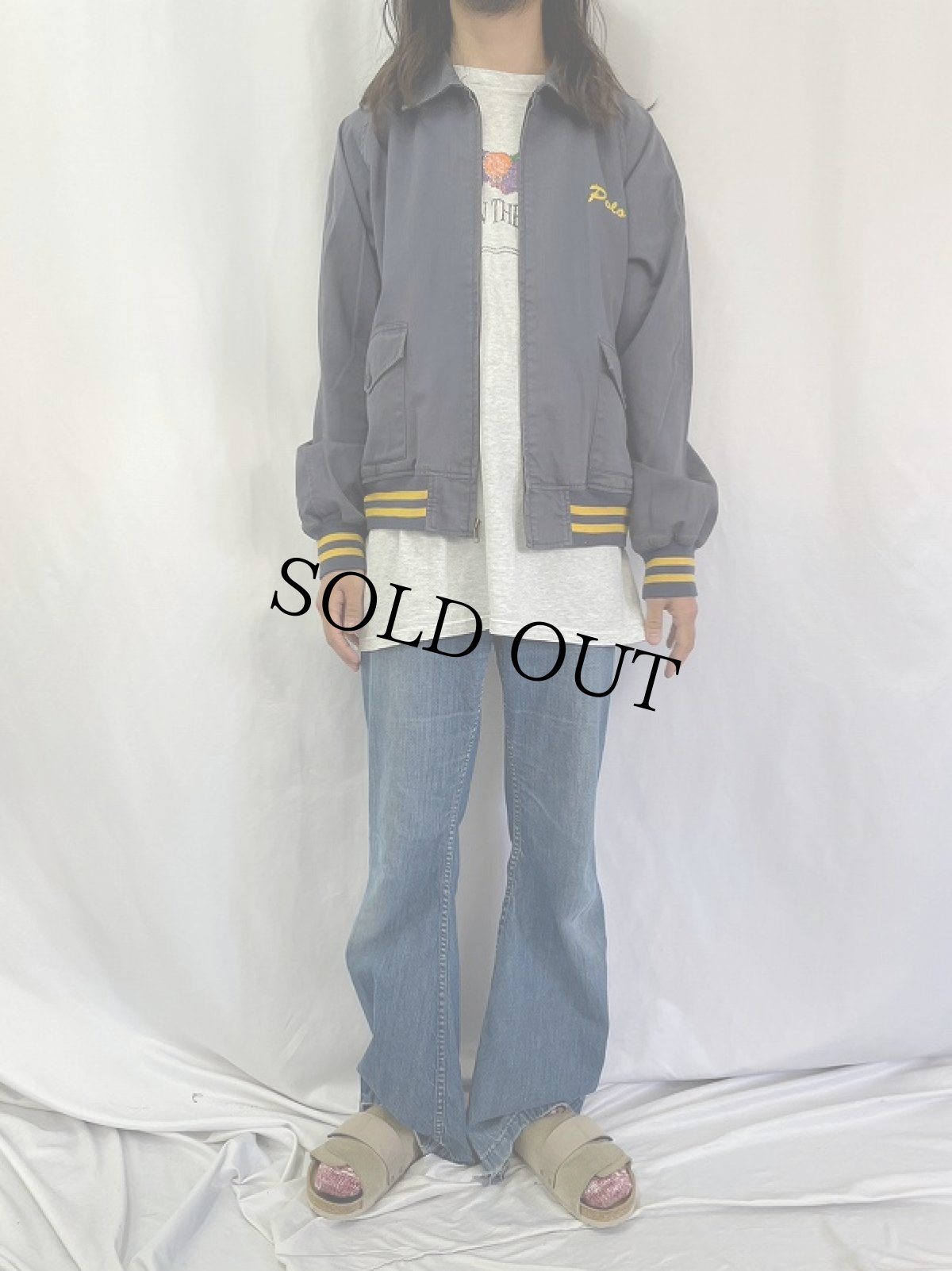 画像2: 90's〜 POLO Ralph Lauren チェーン刺繍 コットンジャケット L (2)