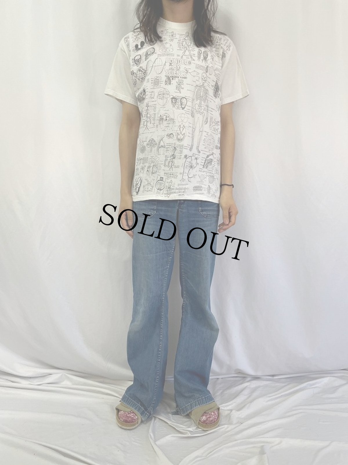 画像2: 2000's "BLINDEDO BY SCIENCE TEST ANSWER 大判プリントTシャツ M (2)