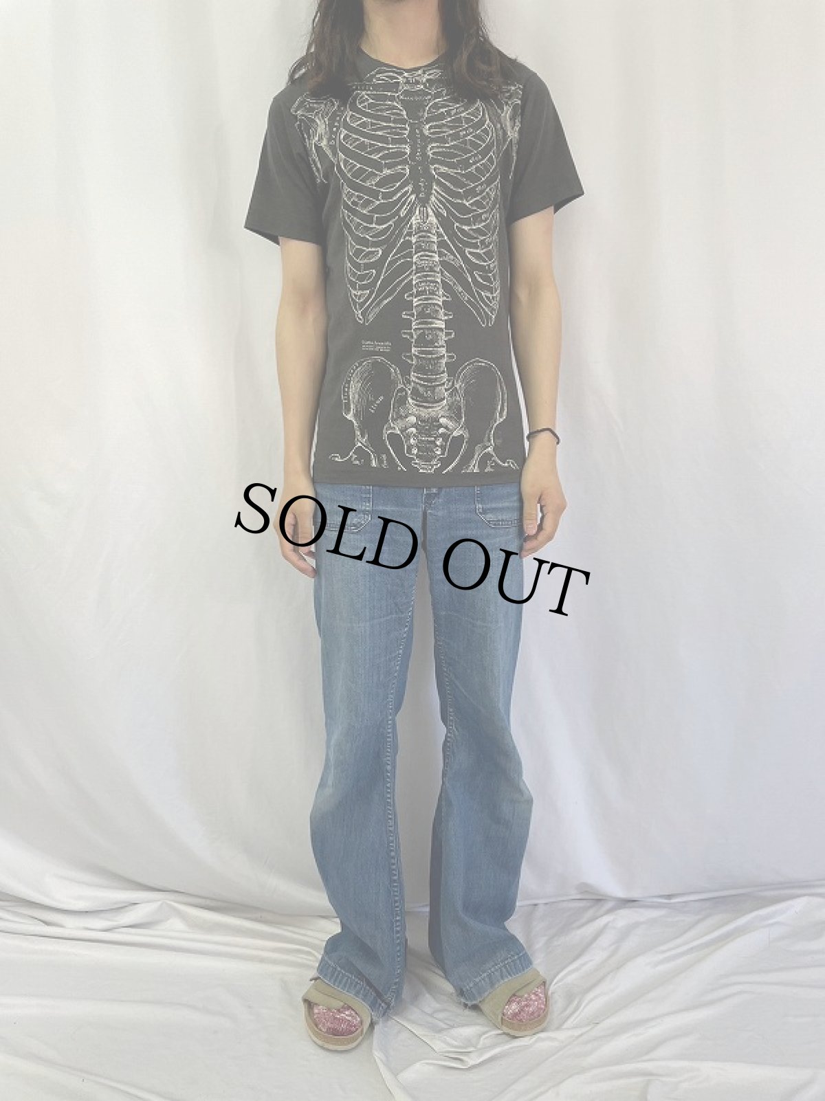 画像2: 80's Leslie Arwin USA製 人体骨格騙し絵 メディカルイラストレーター アートプリントTシャツ M (2)