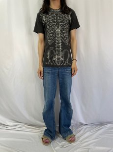 画像2: 80's Leslie Arwin USA製 人体骨格騙し絵 メディカルイラストレーター アートプリントTシャツ M (2)