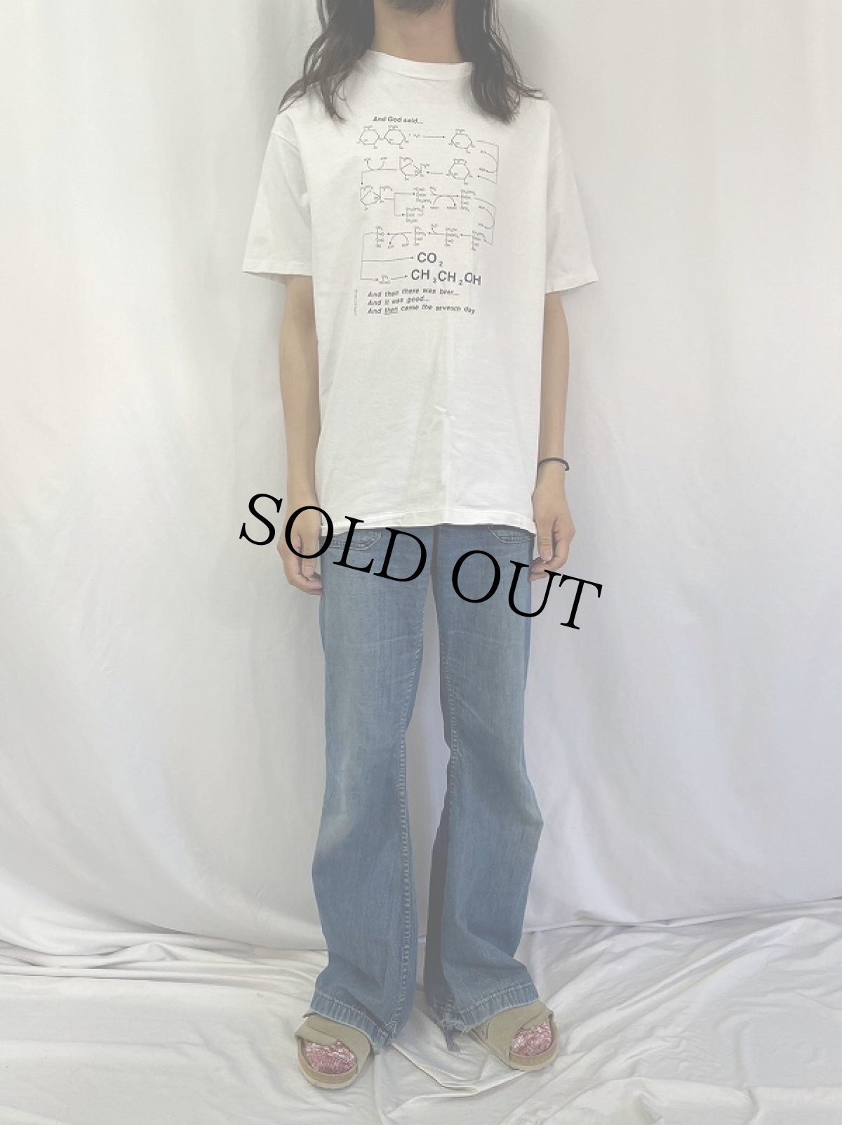 画像2: 80's USA製 "And God said..." 化学構造式プリントTシャツ XL (2)