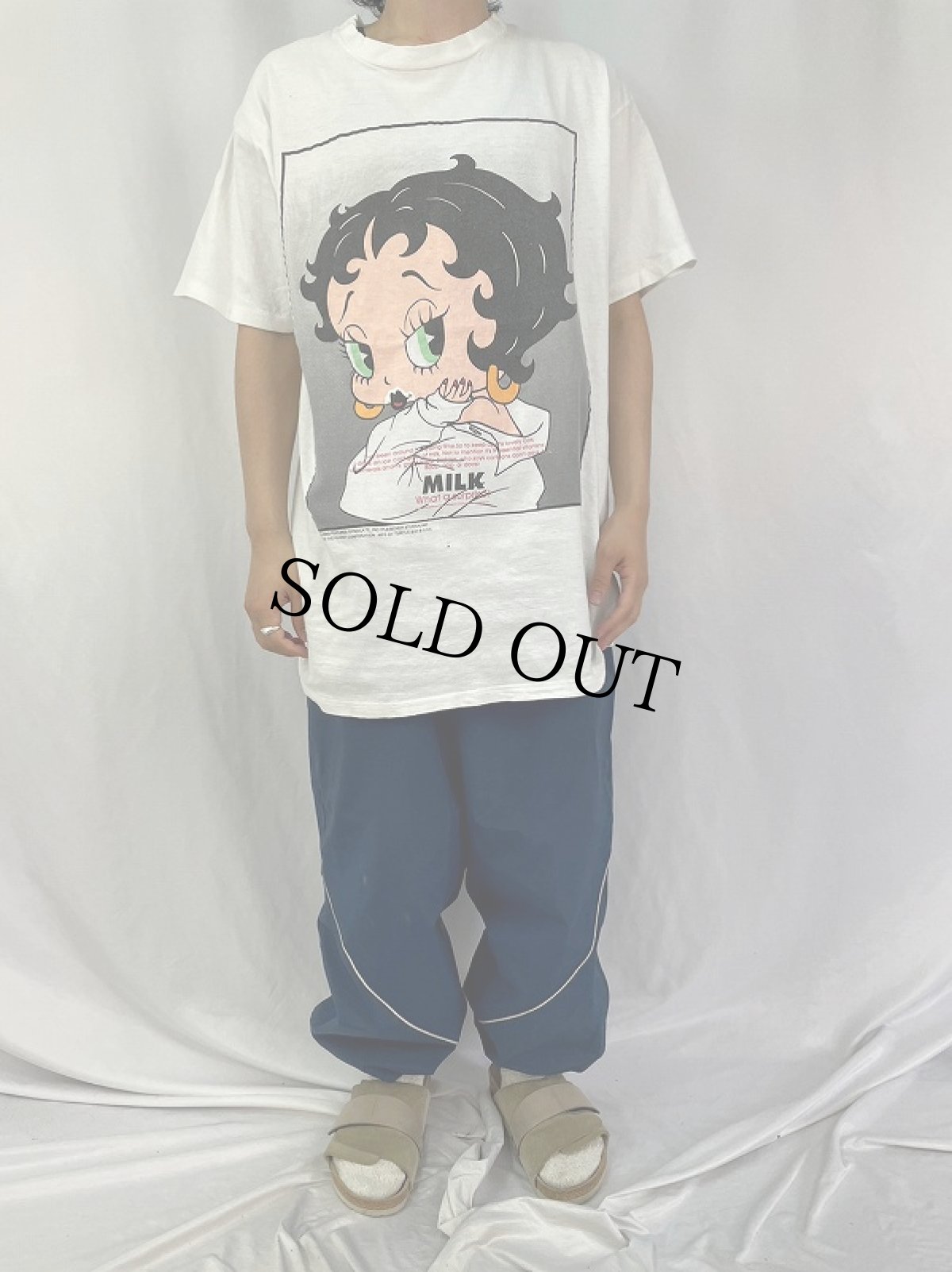 画像2: 90's Betty Boop "got milkパロディ" キャラクタープリントTシャツ (2)