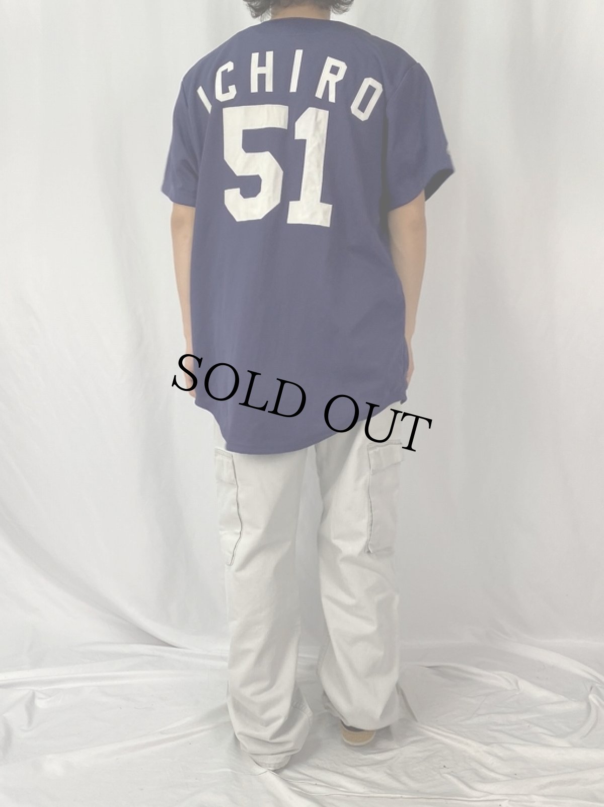 画像5: Majestic "ICHIRO 51" ポリエステルベースボールシャツ L (5)