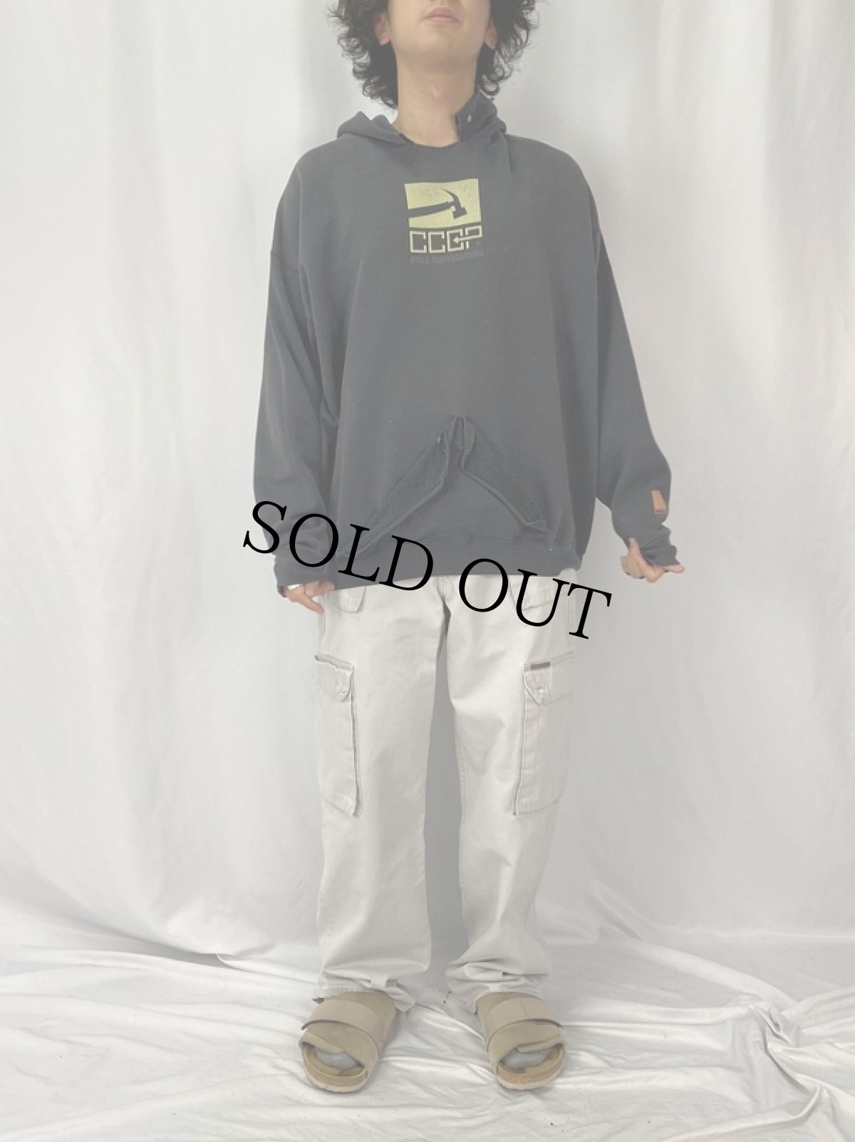 画像2: 90's Lee "BUILD SKATEBOARDING" プリントスウェットフーディー (2)