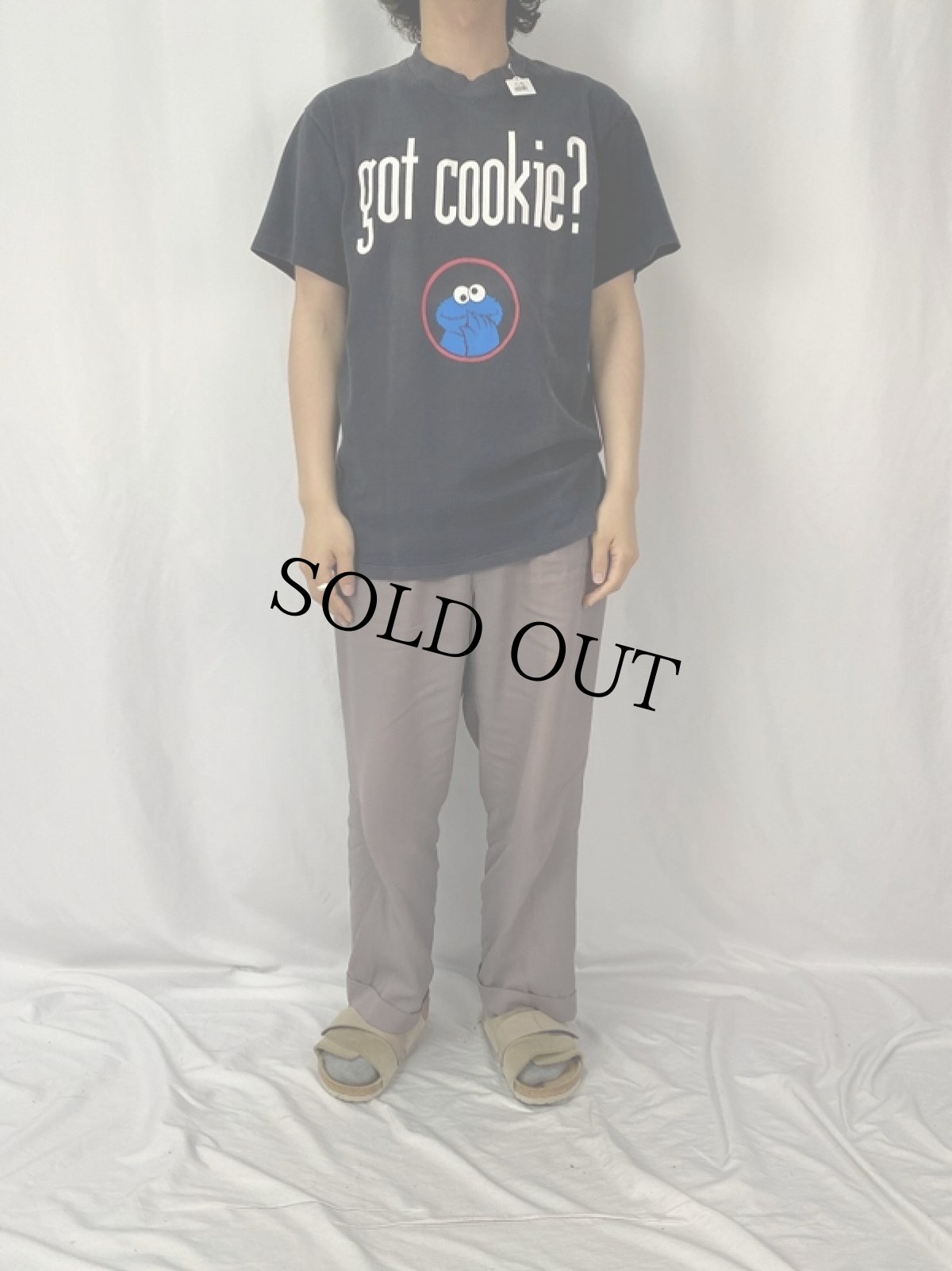 画像2: 90's COOKIE MONSTER "got cookie?" キャラクターパロディTシャツ (2)