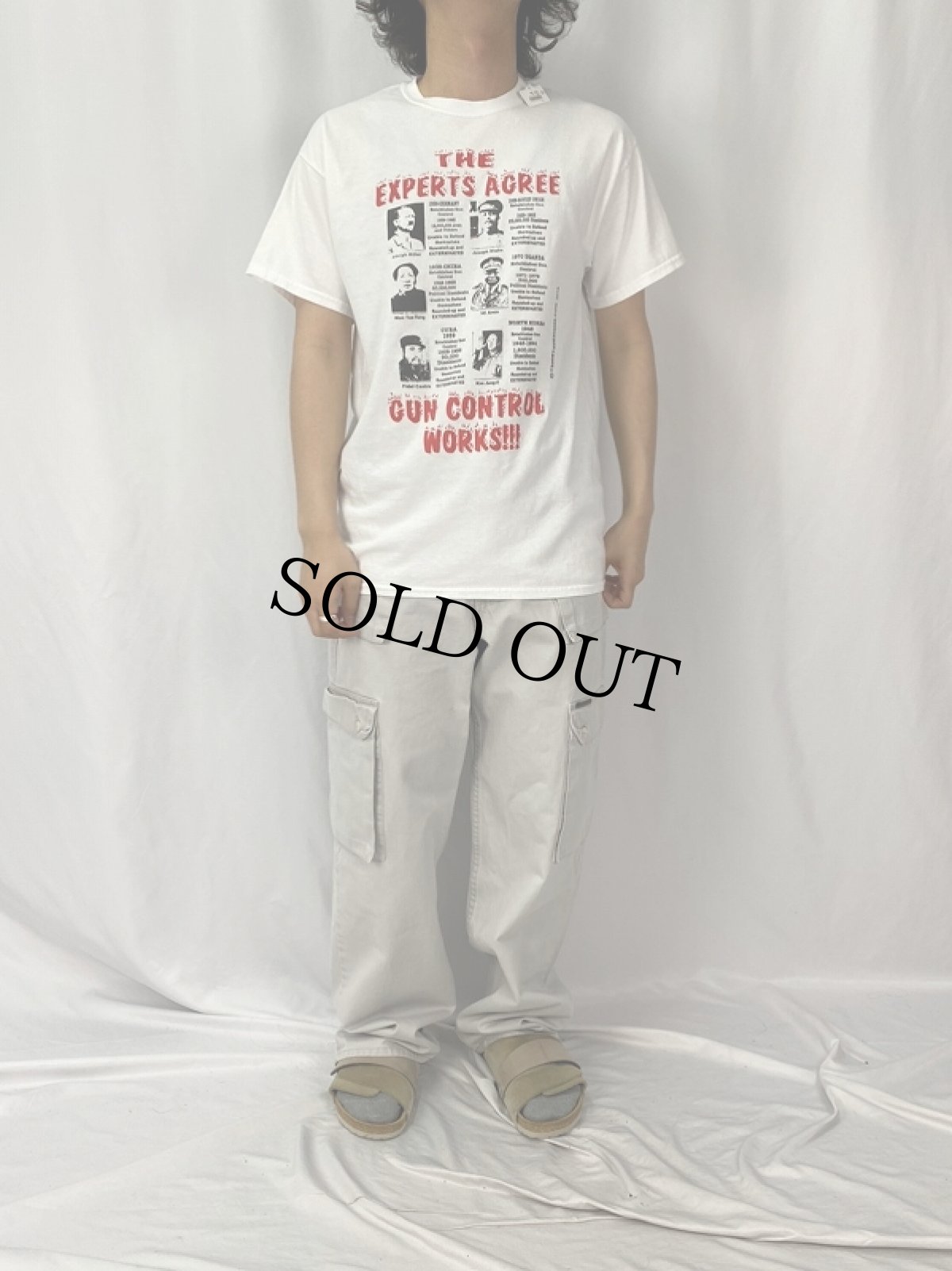 画像2: "THE EXPERTS AGREE GUN SONTROL WORKS!!!" 政治家プリントTシャツ M (2)