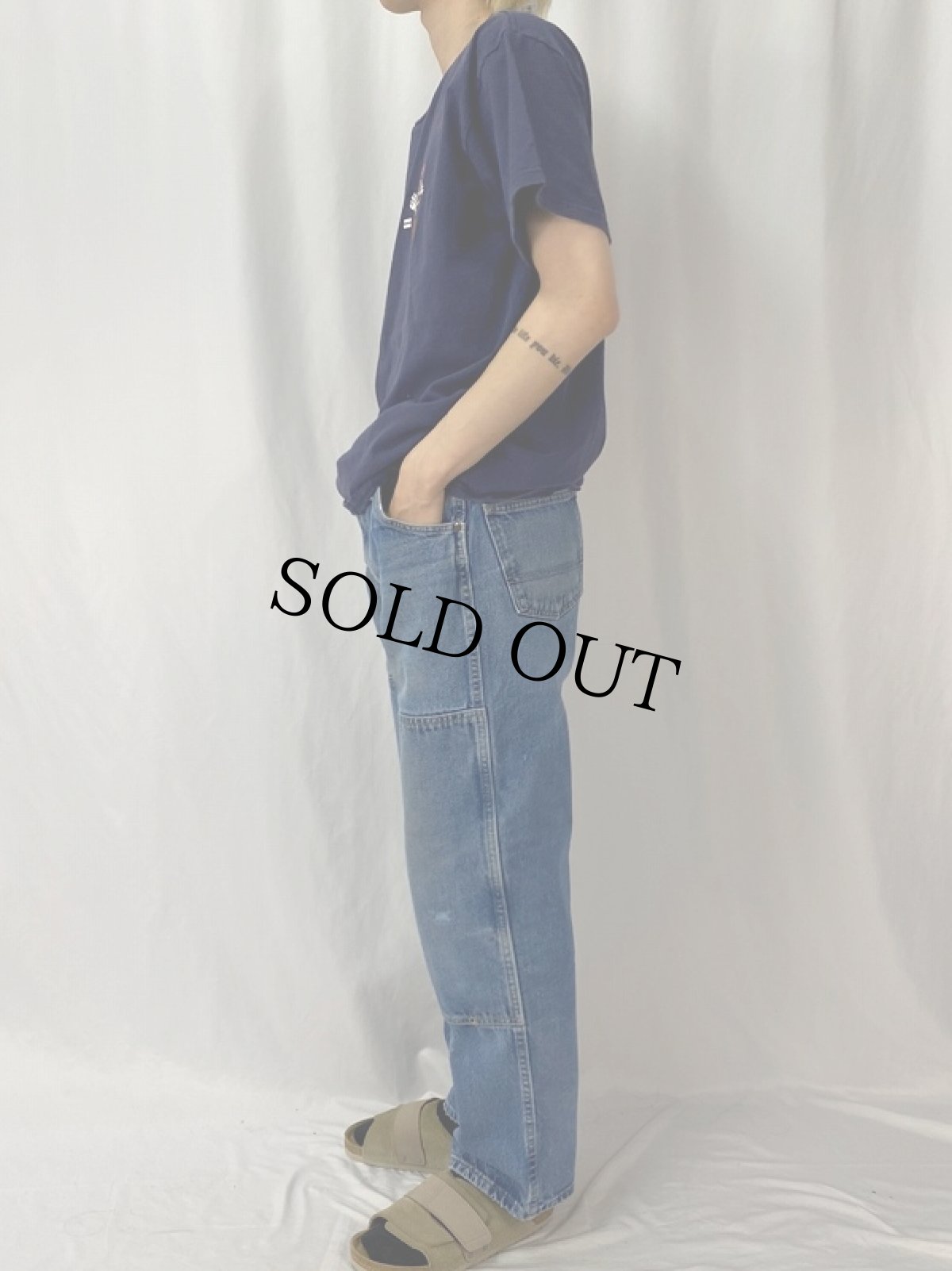 画像3: 2000's Nintendo スーパーマリオ キャラクタープリントTシャツ NAVY L (3)